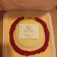 Collana Corallo rosso e oro 750