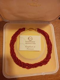 Collana Corallo rosso e oro 750