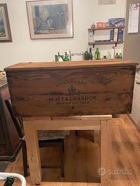 Cassapanca in abete grezzo artigianale 100x45xh42