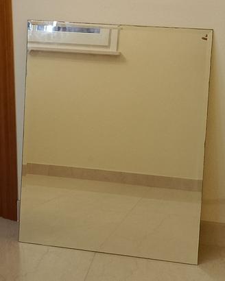 Specchio bagno con molatura + mensola in vetro