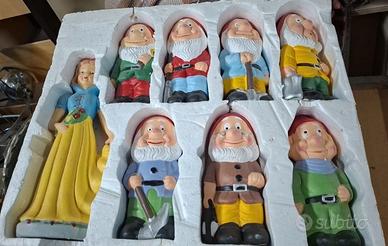 Biancaneve sette nani  ceramica