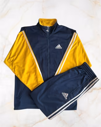 Tuta Adidas Vintage Anni 90 Blu Gialla XS S