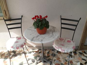 TAVOLINO DA GIARDINO TERRAZZO BALCONE + SEDIE