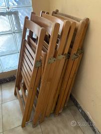 Sedie (8) pieghevoli legno