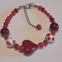 Bracciale Cuore e perle in vetro di Murano