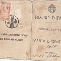 Carta identità 1940 Regno d'Italia