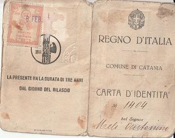 Carta identità 1940 Regno d'Italia