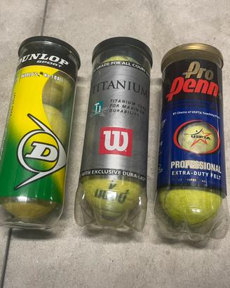 Palline Tennis Wilson, Dunlop, Penn-nuove