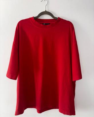 T-Shirt Rossa XL Uomo Vintage Zara