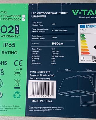 V- TAC Lampada Led da esterno Muro