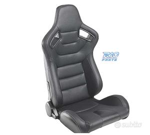 SEDILE SPORTIVO SEMI BAQUET STILE RS PELLE NERA