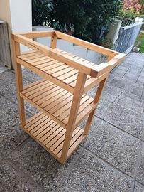 carrello in legno portaoggetti per cucina