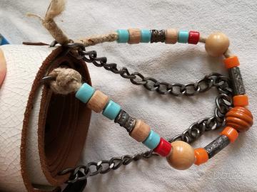 Cintura donna bianca in vera pelle NUOVA etnochic