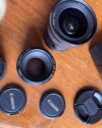 obiettivi canon: 17-40, 50, 24, flash