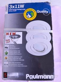 Set 3 faretti da incasso Paulmann 3x11W GU10,nuovi