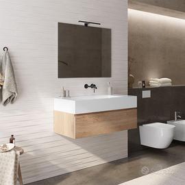 lavabo con mobile sospeso 100 x 46 con specchio