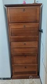 Scarpiera legno massello noce