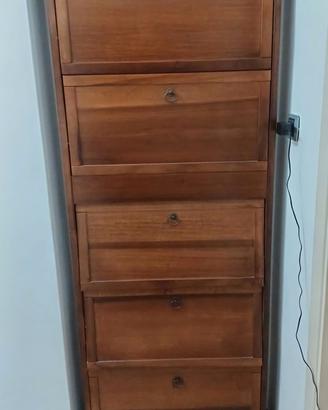 Scarpiera legno massello noce