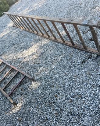 Scala in legno da appoggio telescopica 4 m + 4m