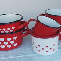 SET 6 Pentole Recipienti SMALTATI NUOVO VINTAGE
