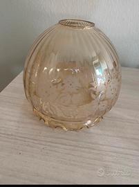 Plafoniera paralume vetro  serigrafata vintage