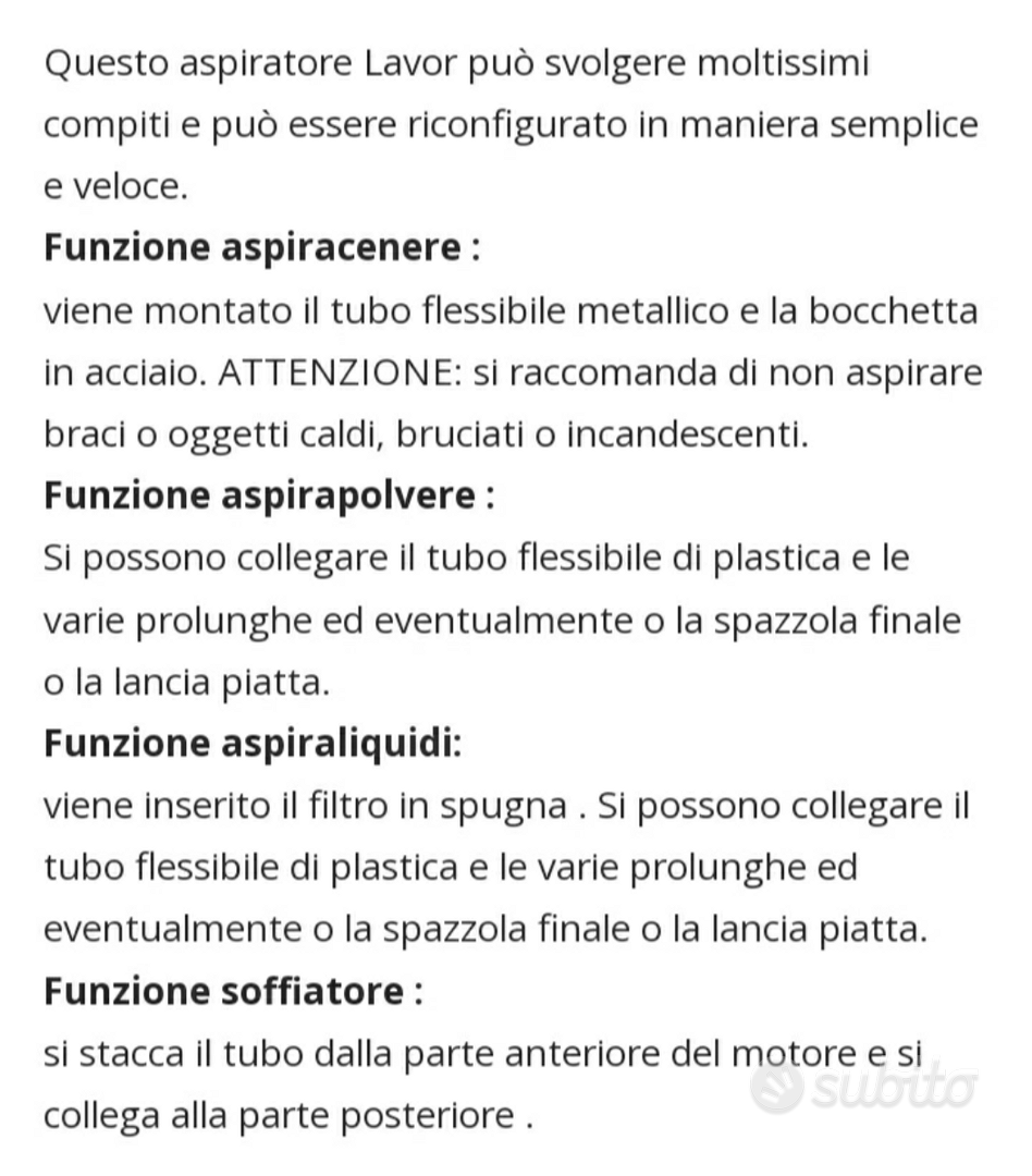 Aspirapolvere/liquidi/cenere e soffiatore - Elettrodomestici In vendita a  Trento
