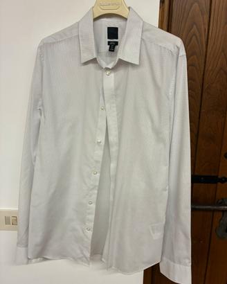 Camicia Slim Fit – Bianca a micro pois