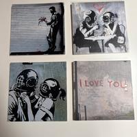 Set mini quadretti artistici stile Bansky love