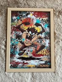 Quadro Taz (Tazmania) Pop Art 21x30 con cornice