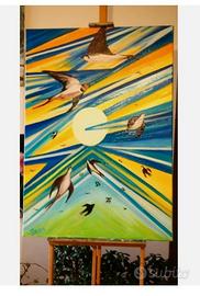 Quadro moderno astratto olio su tela 70x100cm