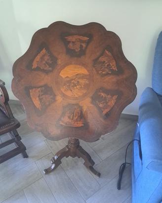 Tavolino legno intarsiato