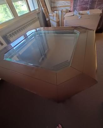 Tavolo in legno e cristallo