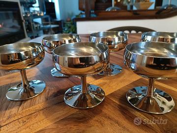 6 coppe acciaio Mepra