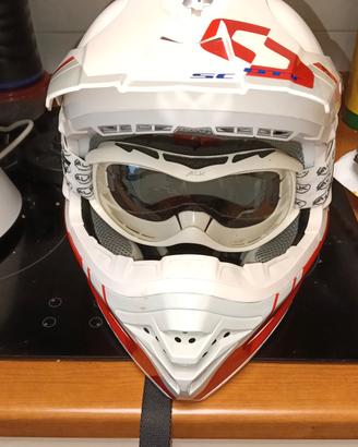 casco da enduro Scott con occhiali nuovo mai indos