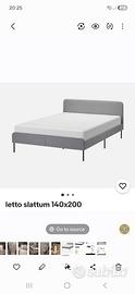 Letto ikea grigio chiaro 140x 200 doghe in legno