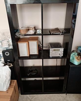 Libreria/scaffale modulare laccata nera