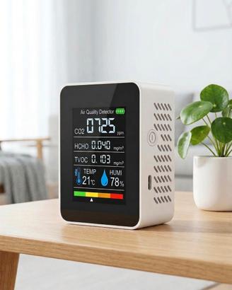 Rilevatore Qualità Aria 5 in 1 CO2 HCHO TVOC NUOVO