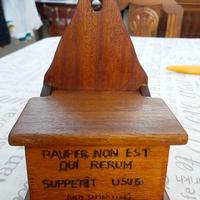 Saliera porta sale in legno vintage