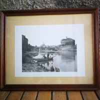 Quadro in legno con veduta di Roma