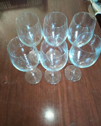 callici da vino in vetro 6 callici nuovi 