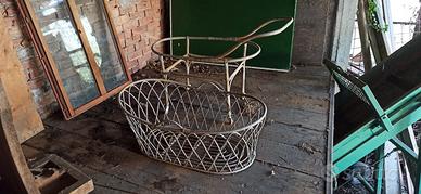 Culla in vimini/rattan anni '40