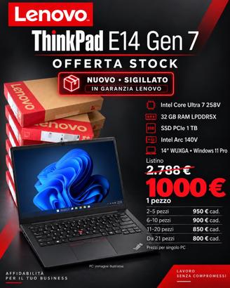 Lenovo ThinkPad E14 Gen 7 Ultra 7 32GB 1TB NUOVO