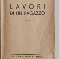 Libro LAVORI DI UN RAGAZZO 1950 legno radio carta