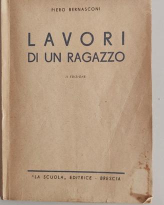 Libro LAVORI DI UN RAGAZZO 1950 legno radio carta
