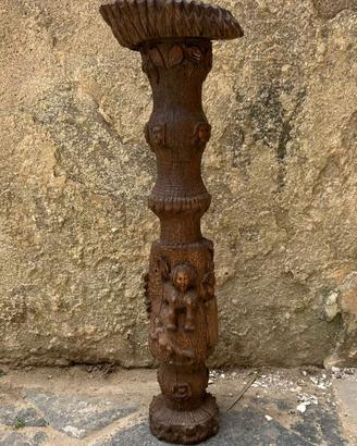 Scultura lignea unico pz legno scolpito intagliato