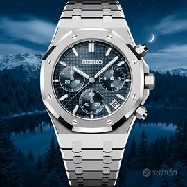 Seiko mod royal oak cronograph blue dial