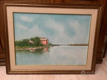 Dipinto Venezia laguna aldo Bergamini 50x70 cm