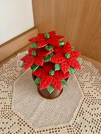 Vaso stelle di natale plastica 17 cm vaso 7 cm