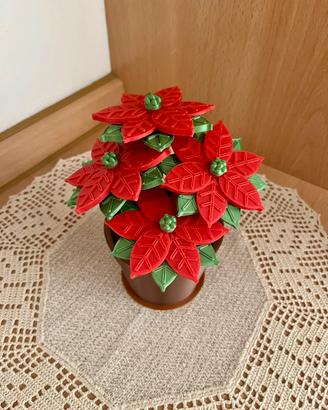 Vaso stelle di natale plastica 17 cm vaso 7 cm