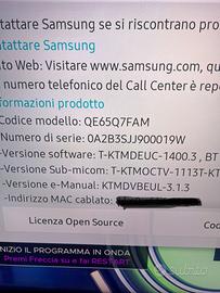 Smart tv Samsung Qled 65 pollici